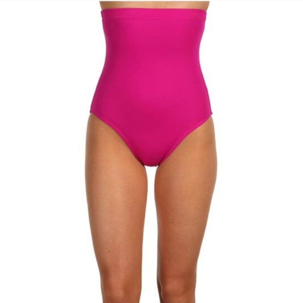 Spanx High Rise Core Shaping Swim Bottoms Berry Pink Full Coverage - Women’s 8